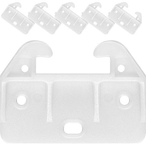 Lot de 6 glissières de tiroir en plastique pour commode, pièces de rechange pour meubles-5.90X4.10X1.00CM-White (1/4)