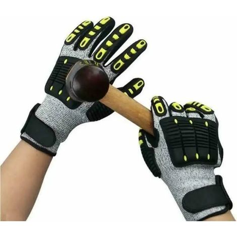Gants de travail résistants aux coupures, robustes, Anti-vibrations, huile, de sécurité, Anti-coupure, absorbant les chocs, TPR, Impact mécanique (1/5)