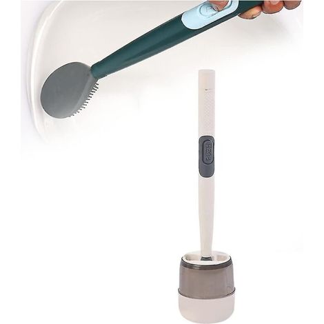 Toilet brush and holder set, silicone toilet brush with floating tab, long-handled wall-mounted toilet brush (hy)-AquaForge (1/5)