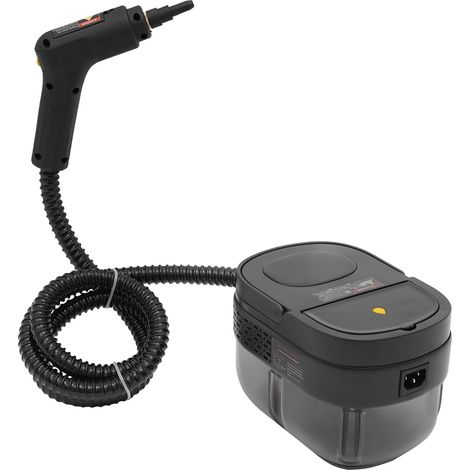 Black Handheld Steam Cleaner, Handle Control Multipurpose Portable Steamer Pressurized with Various Nozzles, for Dirt, Grease, Floor, Couch and Car 21  15  15cm (1/5)