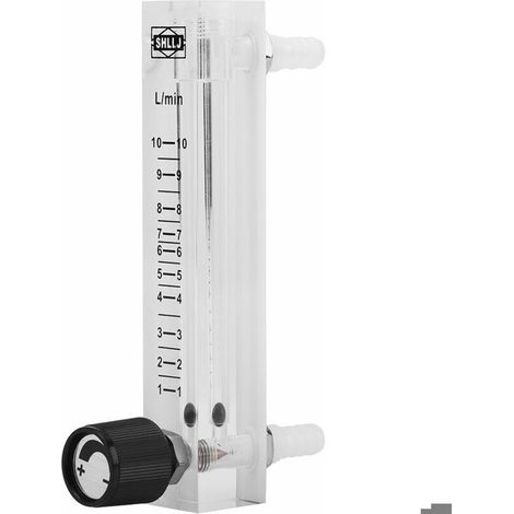 Débitmètre de gaz, LZQ-7 Débitmètre 1-10LPM Débitmètre avec vanne de régulation pour l'oxygène/air/gaz (1/4)