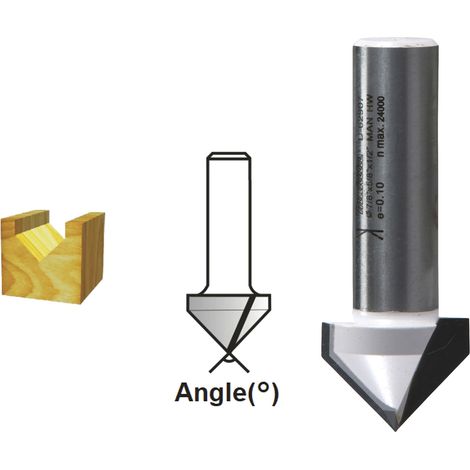 Makita V-Nutfräser 12,7 mm Ø 6 mm Schaft Ø 12,7 mm Fräser 16 mm Arbeitslänge 48 mm Gesamtlänge 60° Winkel D-47874 (1/4)