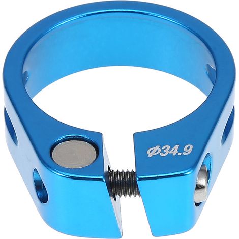 Collier de serrage de tige de selle de vélo en alliage d'aluminium 34,9 mm, accessoire pour tige de selle de VTT (bleu) (1/5)