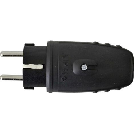 N & L 11257 Schutzkontaktstecker Gummi 230 V Schwarz IP44 (1/3)