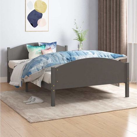vidaXL Estructura cama sin colchón madera pino gris oscuro 120x200 cm (1/5)