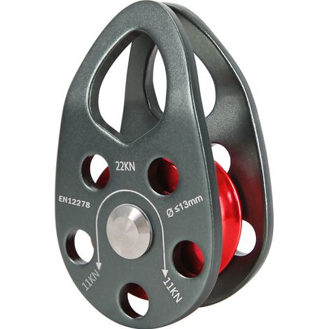 Poulie d'escalade 20KN, 7x4 cm/2,7x1,57 po poulie Simple en Alliage d'aluminium Robuste Fixe pivotante poulie pivotante latérale Sauvetage pour remorquage Sauvetage Escalade d'arbres