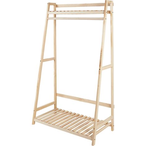 Porte-Manteau en Bois et Bambou Porte-Vêtements Bois Clair Baker (1/5)