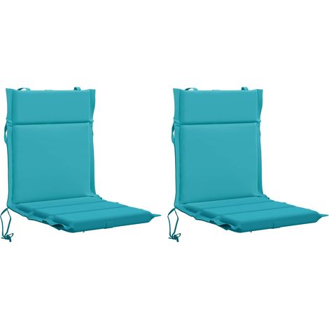 Lot de 2 coussins de chaise à dossier haut GEMERT - 110 × 50 × 3 cm - turquoise - 100 % polyester