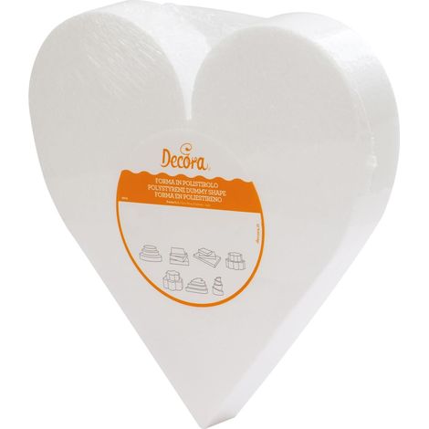 FORMA POLISTIROLO CUORE HEART TORTE DECORA TORTA PIANI CAKE DESIGN 20X5 CM (1/4)