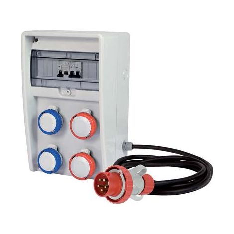 QUADRO DISTRIBUZIONE ROSSO/BLU ULISSE FME  PRESE CEE BLU X2+CEE ROSSA X2 MM 204X403 H.MM 177