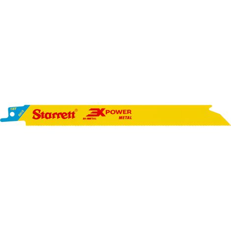 Starrett B818-5 Bi-Metal Reciprocating Saw Blade, Straight Metal Cutting Blade, 203mm Length, 18 TPI, Pack of 5