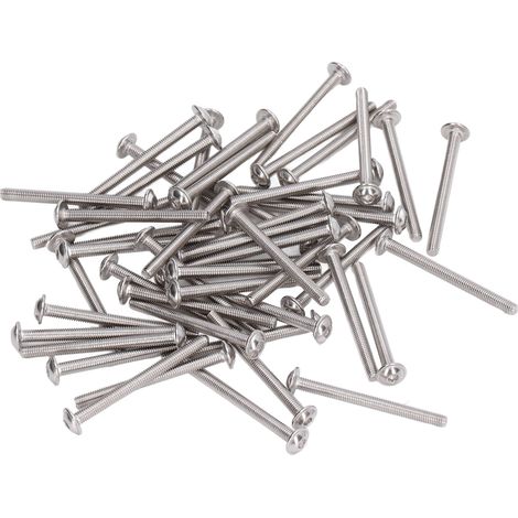 50 Vis à tête bombée cylindrique inox A2‑70 M3 x 30 mm - Lot de 50 pour assemblage et bricolage