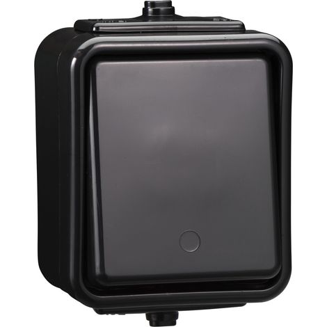 Interruptor hermético monopolar Cedar IP44 10A negro WNT-100C WNT100C05 (1/4)