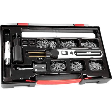Machine de soudage portable pour plastiques, kit de réparation de fissures de panneaux, agrafeuse à chaud, découpe thermique, ensemble d'outils de réparation de trous en plastique avec lumi (1/5)