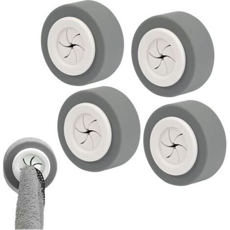 4Pcs Porte Torchon Crochet Adhésif Ronde Support de Pince, ABS Accroche Serviette Adhésif Aalle de Bain, Sans Perçage Crochet Torchon Cuisine et Maison (1/5)