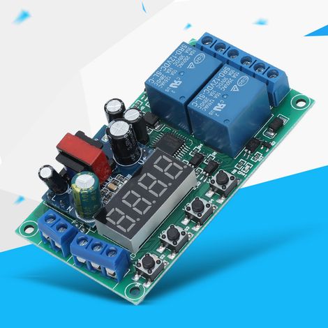 Module de relais temporisé YF-7 AC 220 V à deux canaux, coupure de courant déclenchée par impulsion, temporisation cyclique 220 V CA (1/5)