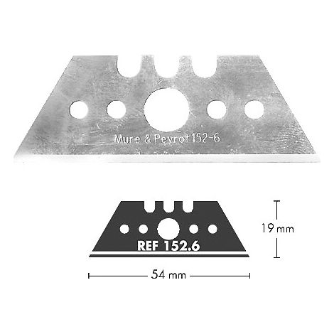 Lame de cutter acier - 152.6 - 54x19 mm - jeu de 10 lames - MURE ET PEYROT SAS