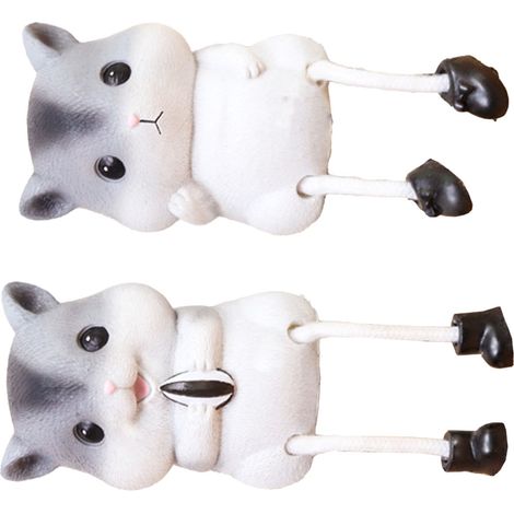 Set aus Auto-Armaturenbrett-Dekorationen aus Kunstharz, graues Hamster-Design, 12,5 cm / 4,9 Zoll. Niedliche und lustige Tierornamente für den Fahrzeuginnenraum. (1/5)