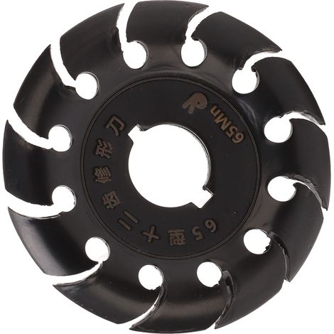 Disque à sculpter en acier inoxydable 12 dents pour meuleuse d'angle, pour bois et caoutchouc noir. (1/5)