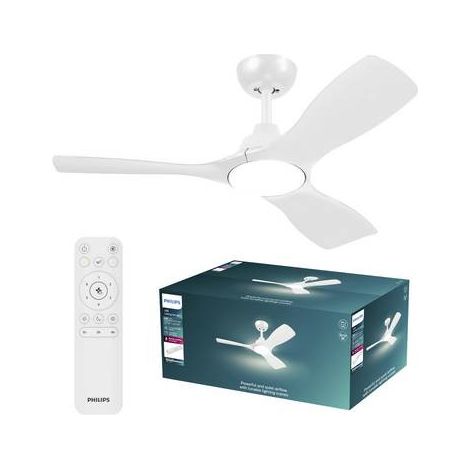 Philips Ventilador de techo LED 42" OLAS blanco 106 cm LED 24W+30W 2650 lm CCT regulable IP20