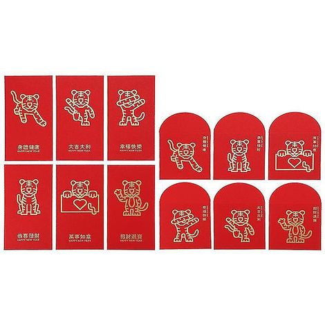 12 enveloppes rouges de blocage d'or