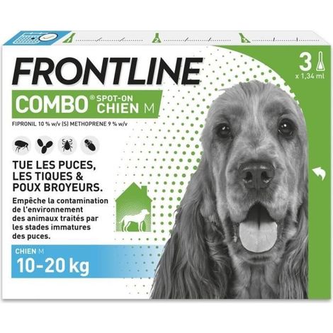 Frontline Combo Hund - Anti-Flöhe Anti-Zecken für Hund M - 10-20kg - 3 Pipetten