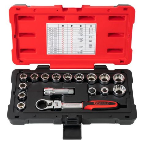 TRIPLEplus Steckschlüsselsatz KS TOOLS - 3/8'' - 1/2'' - 10 bis 24 mm