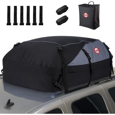 Coffre de Toit de véhicule Sac de Toit Voiture pour Voyage Résistant aux Intempéries 559L 1000D Nylon, 8 Sangles Renforcées, 6 Crochets de Porte pour Les Voyages et Le Transport des Bagages (1/5)