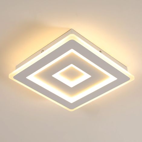 Plafonnier LED Carré Moderne, 36W 28cm 4050LM Lampe de Plafond LED, Blanc Luminaire Plafonnier Intérieur pour Chambre à Coucher, Salon, Couloir, Lumière Chaude 3000K (1/5)