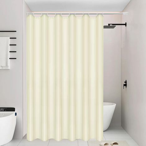 1 Rideau de douche, Polyester imperméable, Anti-moisissure, Ourlet lesté, Crochets inclus, Salle de bain (1/5)