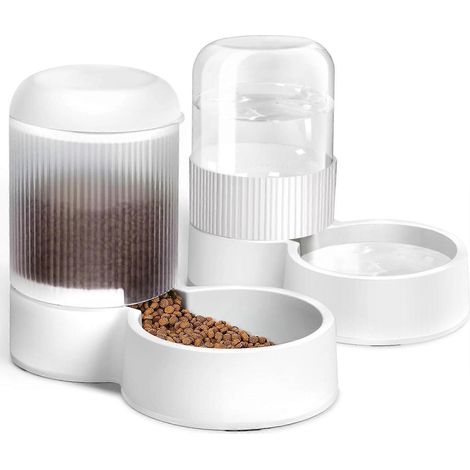 Distributeur automatique de croquettes pour chat à gravité, d'une capacité de 2,1 L, sans BPA, en plastique de qualité alimentaire, écologique. (1/4)