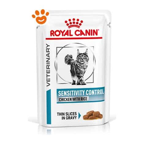 Royal Canin Cat Veterinary Diet Sensitivity Control Pollo e Riso - Bustina 85 Gr - Cibo Umido Gatti