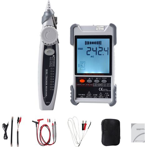 ET618 Portable Network Cable Tester with LCD Screen, Analog and Digital Search, PoE Test, Matching Sensitivity, Adjustable Length, Open Short Circuit Measurement, Multifunctional Tracking (1/5)