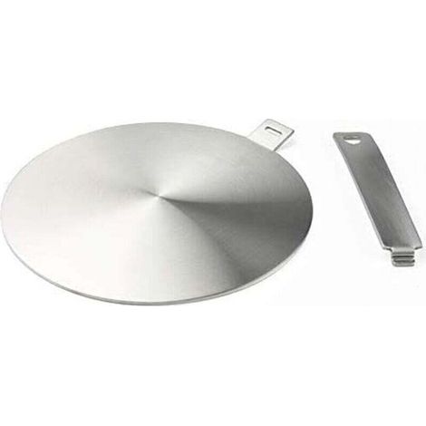 Adaptateur à induction, disque convertisseur pour plaque de cuisson à induction, plaque de diffusion de chaleur avec poignée et base séparables 20 cm (1/4)