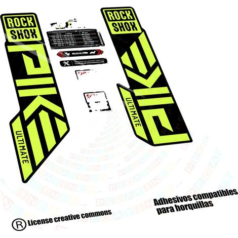 Pegatinas de vinilo resistente, diseños personalizables, color amarillo fluorescente. (1/2)