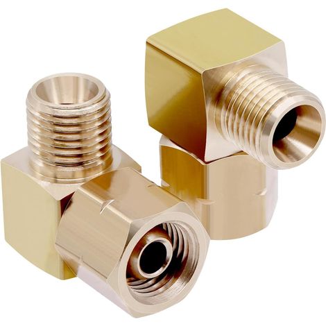 Lot de 2 équerres de raccordement de gaz 1/4" gauche 90° (1/5)