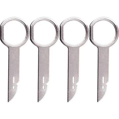 Lntyq 4 Pièces Clé Extraction autoradio, Demontage Cle Outils de DéMontage de Garnitures Universel Autoradio, Acier Inoxydable Clef Extraction Autoradio