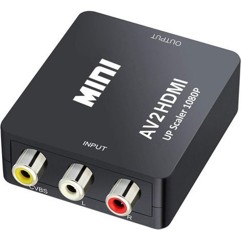 Convertidor AV RCA a HDMI 1080P – Entrada compuesta PAL/NTSC – Salida HDMI 720P/1080P – Compatible con cámara, Xbox, PS1, PS2, Wii (1/4)