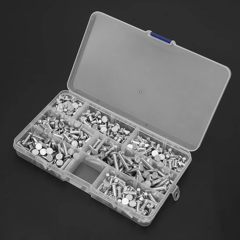350 massive Aluminium-Flachkopfnieten, M4, in einer Schachtel (1/5)