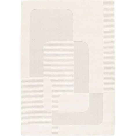 BOBOCHIC - Tapis poils courts CLOTAIRE motif abstrait 160x230 Beige (1/5)