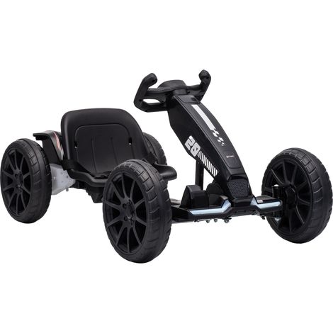 AIYAPLAY Electric Go Kart for Kids with Dual Motors, Adjustable Seat, Black (1/5)
