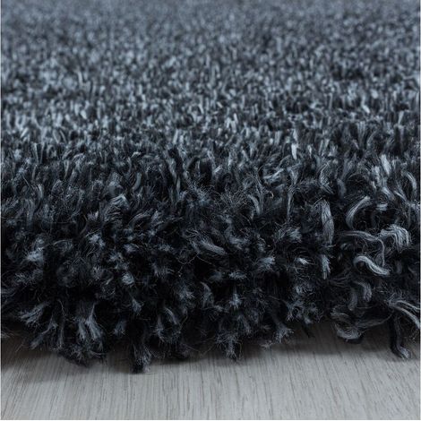 Tapis shaggy moelleux uni rond Matheo Anthracite Ø 80 (1/5)
