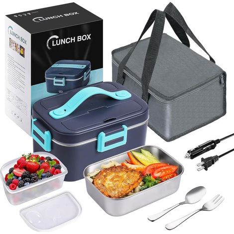 Sac à lunch isotherme, en acier inoxydable 304, 220V/12V, pour le transport quotidien des repas au travail, à l'école, en pique-nique ou en voyage.-AquaForge (1/4)
