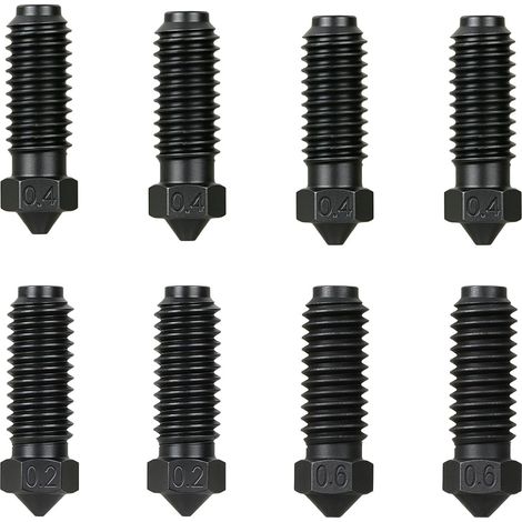 Kit de 8 Buses en Acier Trempé pour Kobra 3, Pièces d'imprimante 3D Buses pour Kobra 3, Kobra 3 Combo, Kobra S1, Kobra S1 Combo (4x0,4mm + 2x0,2mm + 2x0,6mm) (1/5)