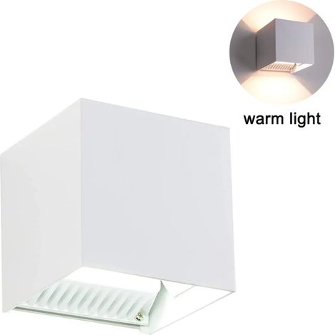 Aplique de pared LED con sensor de movimiento, IP65, resistente al agua, con haz de luz regulable, 12 W, blanco cálido, blanco [Clase energética A++]