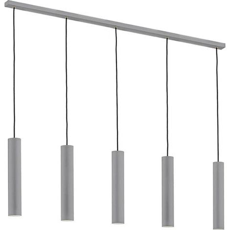 [GEBRAUCHT] B-Ware Hängeleuchte Brenta Pendelleuchte grau Stahl GU10 LED Lampe 110 cm 5-flammig (1/2)