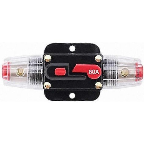 Fusible 60A compatible avec les systèmes 12-24V, disjoncteur pour systèmes audio automobiles et marins, utilisé pour la sécurité des commutateurs d'onduleur stéréo. (1/5)