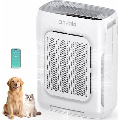 Purificateur d'Air pour Maison, pour chambres, poussière, animaux, fumée etc., jusqu'à 3000 pi², filtre H13 HEPA avec préfiltre lavable, capteur qualité air, aromathérapie, sécurité enfants (1/5)