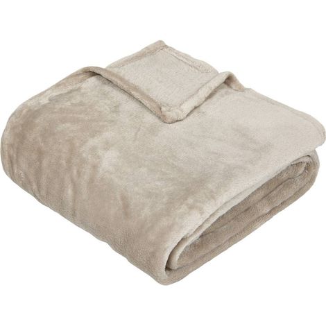 Decke - Flanell - beige - 130x180 cm