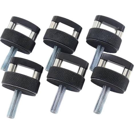 Lot de 6 vis moletées à démontage rapide pour toit rigide de voiture, couleur noire. (1/5)